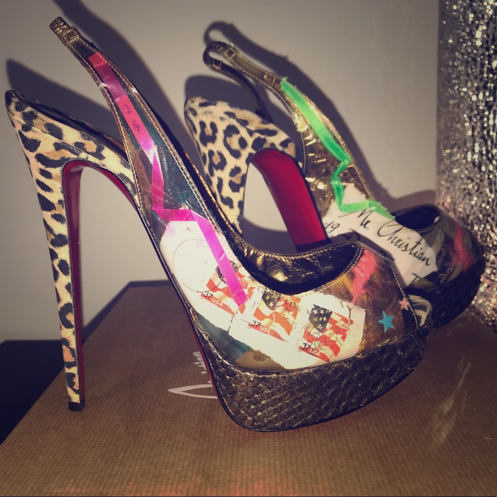 Christian Louboutin Peep Toe Sling Back Pump